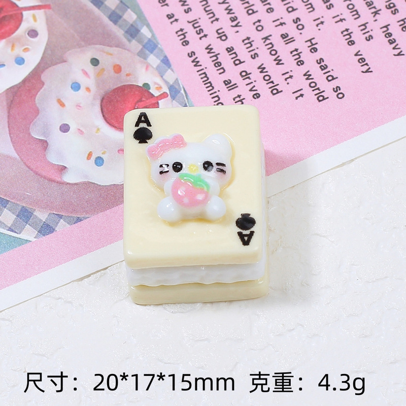 可爱小猫扑克夹心饼干手工diy奶油胶树脂配饰小配件饰品材料批发|undefined