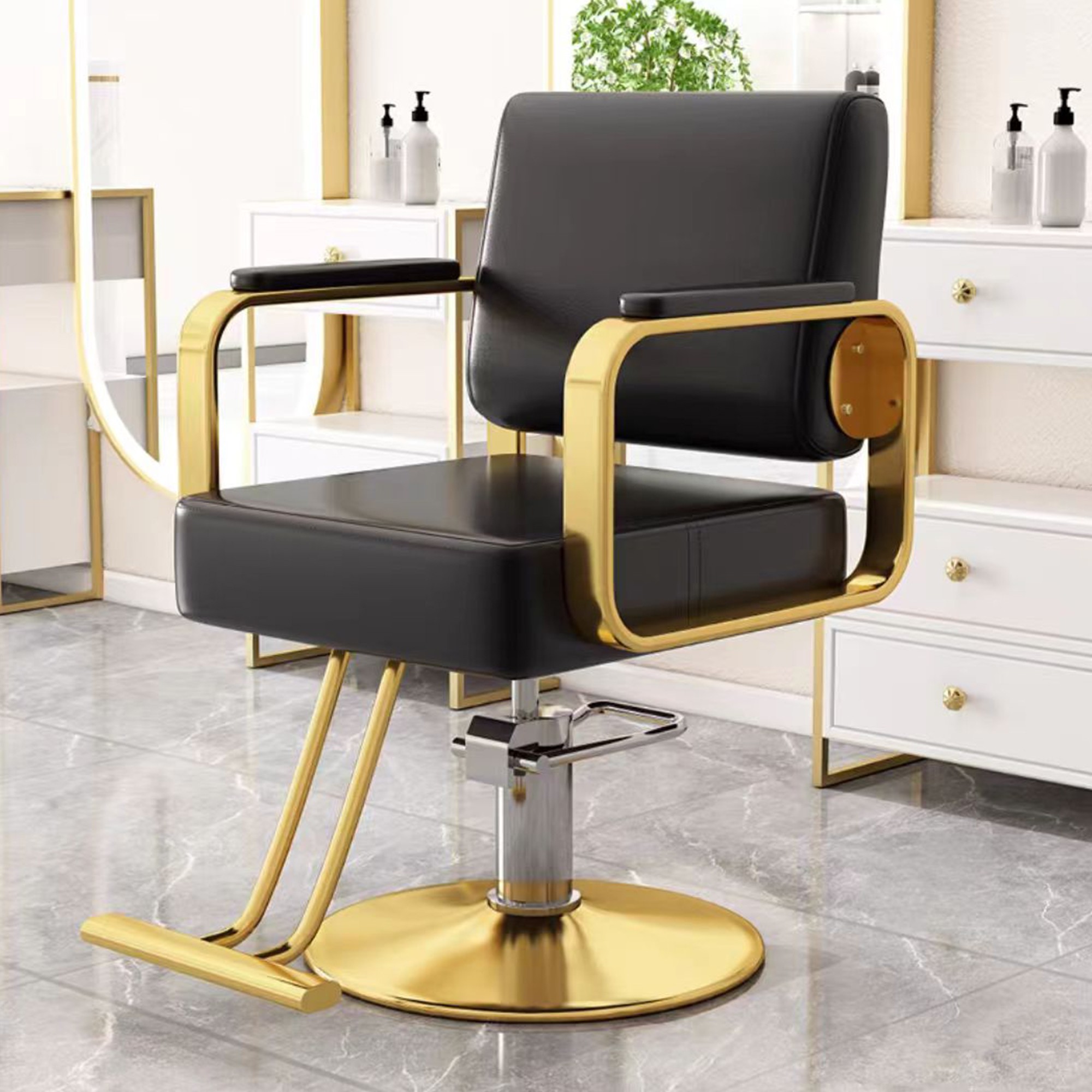 Sillas de peluquería, sillas de salón de peluquería, sillas de corte de cabello de alta calidad, sillas rotativas de alta gama.