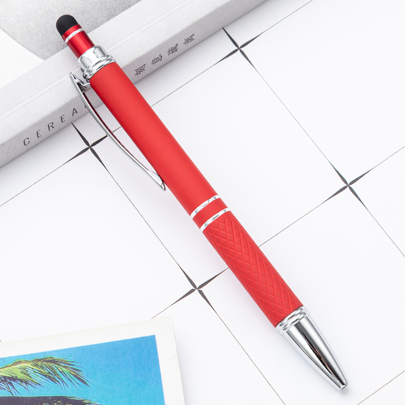 Prensa de aerosol de pegamento bolígrafo logotipo imprimible de metal táctil publicidad regalo pluma negocio empresa promocional bolígrafo