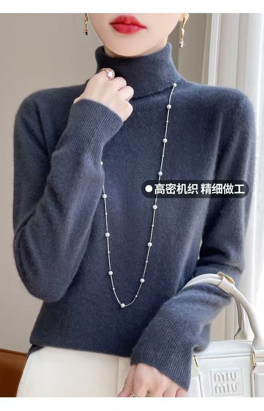 羊毛衫女100纯羊毛针织打底衫秋冬季新款高领羊绒内搭套头毛衣|undefined