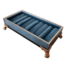 时尚复古孔雀蓝首饰架欧式风戒指收纳托盘展示架道具展示跨境热卖