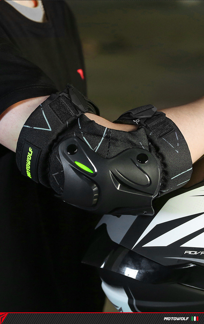 MotoWolf electric motorcycle knee pads, anti-fall leg guards for riding, suitable for all seasons, spring and summer rider protective gear