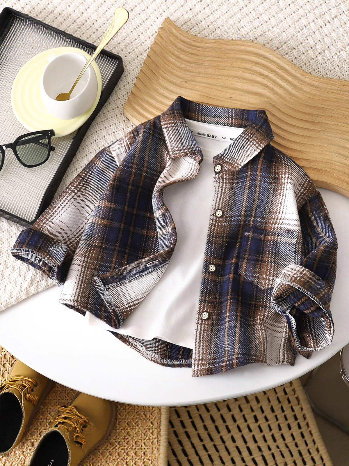 Primavera y otoño ropa infantil Camisas casuales de cuadrados para hombres Camisas de manga larga chaqueta de moda para niños chaqueta de moda