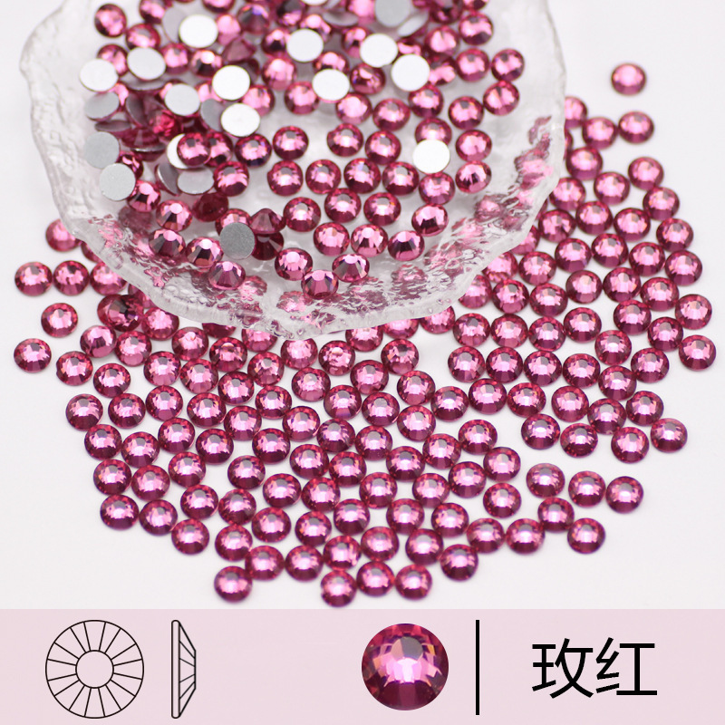 跨境彩色圆形平底钻 水晶玻璃钻水钻美甲钻 diy贴钻饰品配件批发|undefined