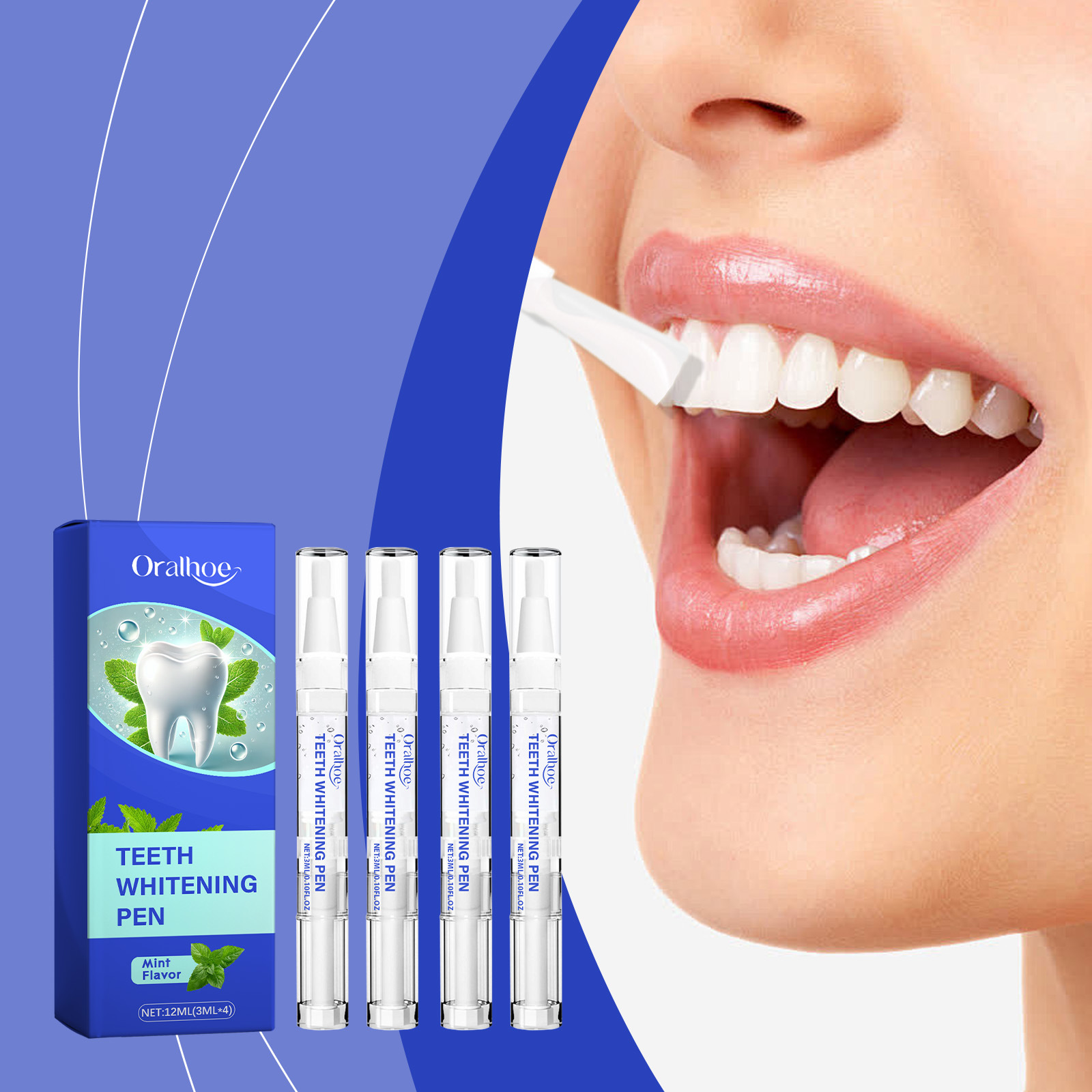 ORALHOE Teeth Whitening Pen Cleans Teeth Surface Dirt, Freshens Breath, Provides a Comfortable and Clean Sensation