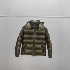高版本现货蒙家24SS秋冬款玛雅绿色厚款连帽羽绒服时尚男女同款