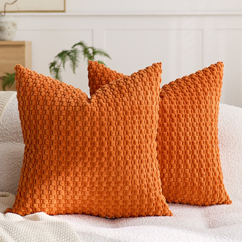 Hot-selling corduroy pillowcase—luxury, high-end feel; lumbar pillow for home use, sofa backrest cushion, bedroom bedside cushion cover.