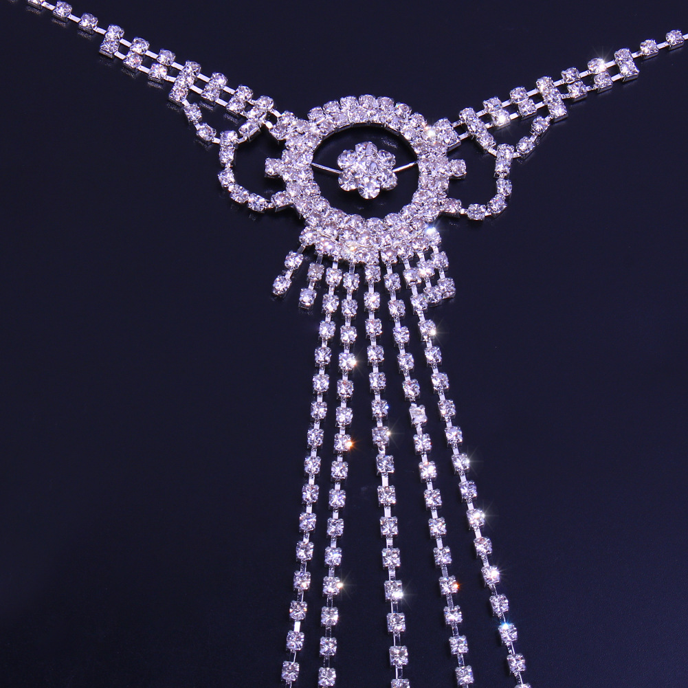 跨境新品_性感流苏乳头链_欧美夜店情趣身体链水钻配饰body