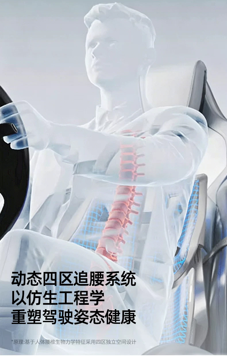 New ergonomic car lumbar support with adjustable height, soft support for the waist, car lumbar cushion