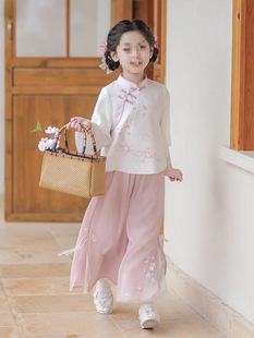 Super 99% of Peers] Han Dynasty Girls 2025 New Spring Costume Kidsren's Suit Cheongsam Tang Suit Rabbit Fur Others