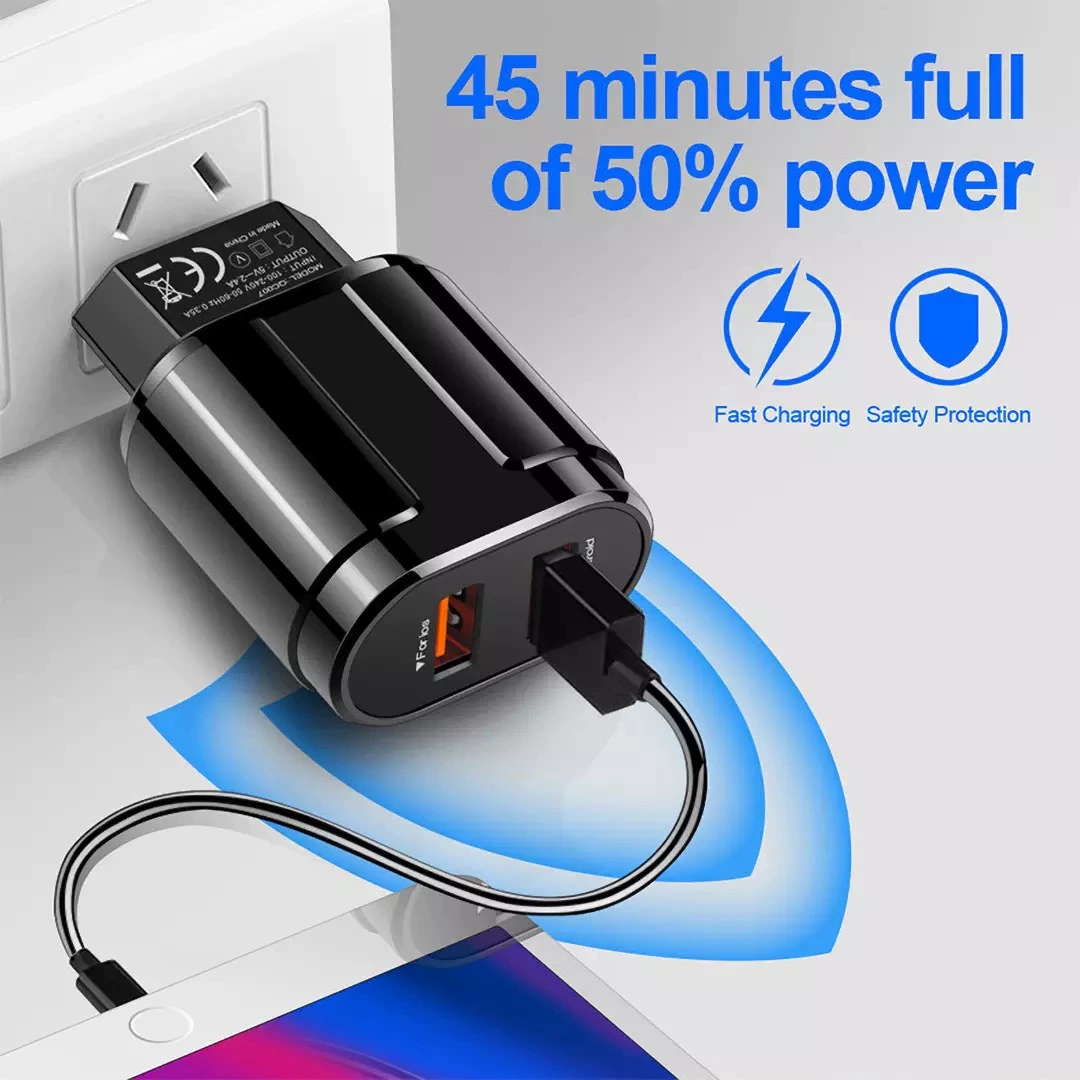 Зарядное устройство для мобильного телефона двойного порта 2USB, адаптер зарядки, путешествия, кросс-бордер, оптом с завода