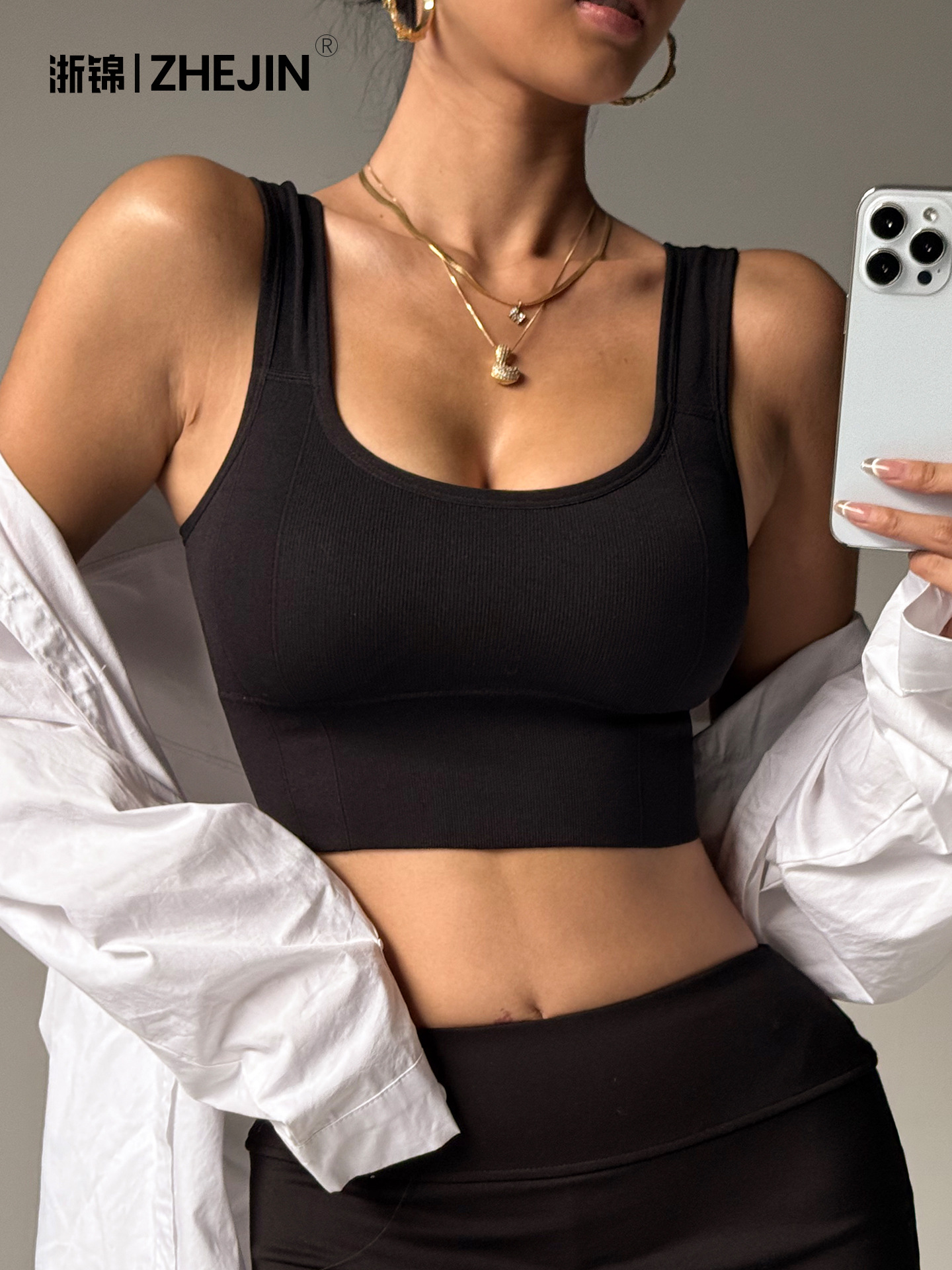 Hilo transfronterizo europeo y americano a prueba de golpes chaleco de yoga lulu de una pieza con almohadilla en el pecho ropa interior de sujetador deportivo para mujeres