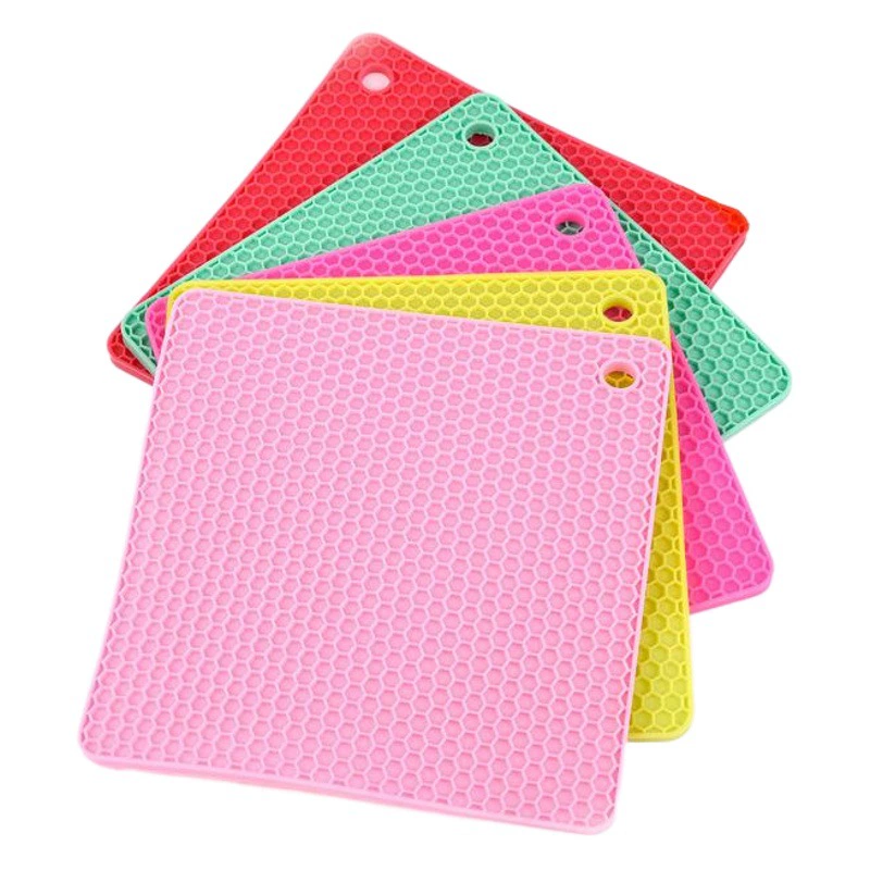 Квадратный сотовый силиконовый обеденный коврик Коврик для горшка Пластина Коврик для песочного горшка Подставка для горшка высокого давления для ресторана Столовая