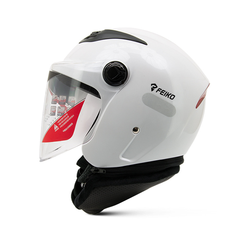 Helmet, Universal Motosiklet kaskı (dəbilqə) - white-with-sleeves-and-upgraded-sun-visor-l5861