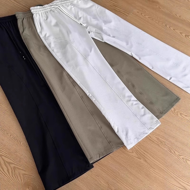 Summer Perforated Breathable Ice-Feel Quick-Dry Pants for Men and Women, Thin Scimitar-Cut Casual Straight-Leg Slimming Pants
