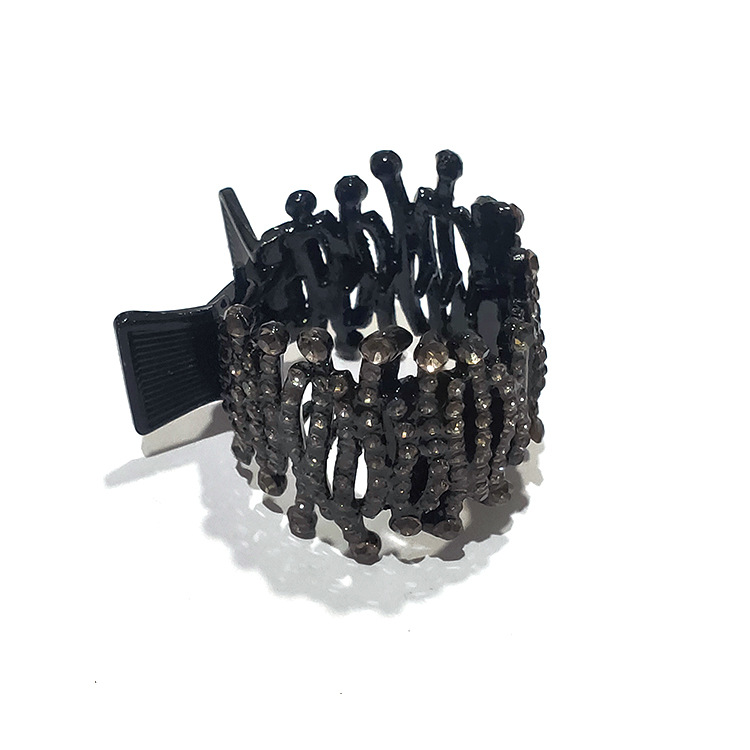 불규칙한 라인스톤 포니테일 클립 [블랙]