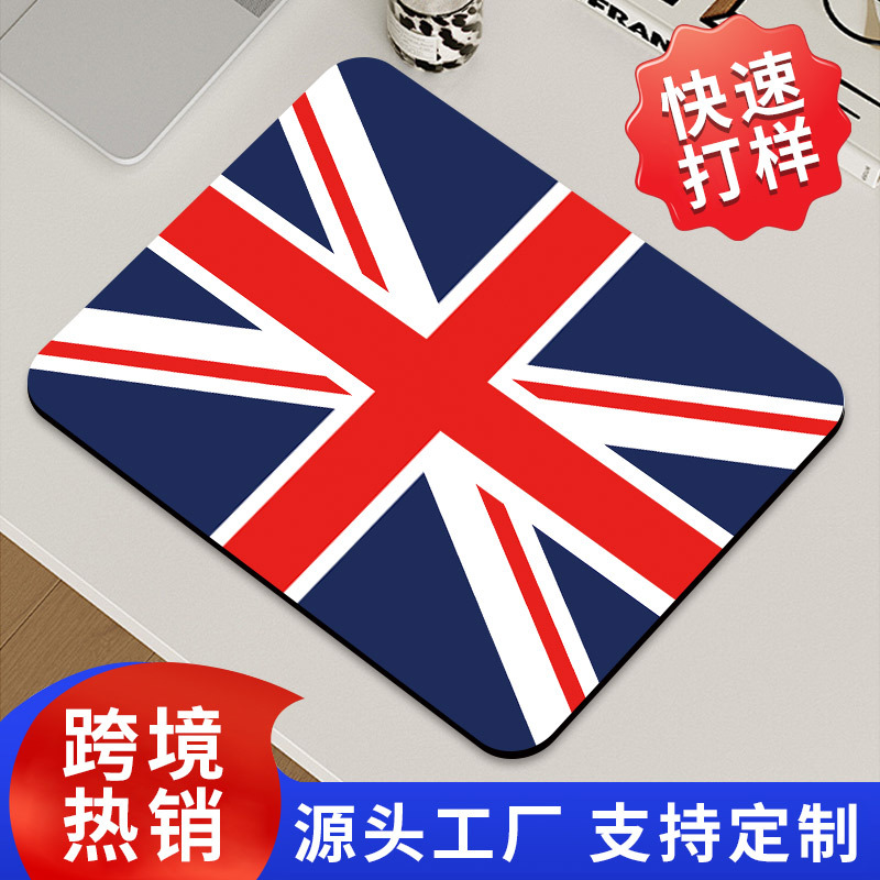 外贸热销各国国旗鼠标垫防滑超大耐脏办公室礼品定制logo鼠标桌垫