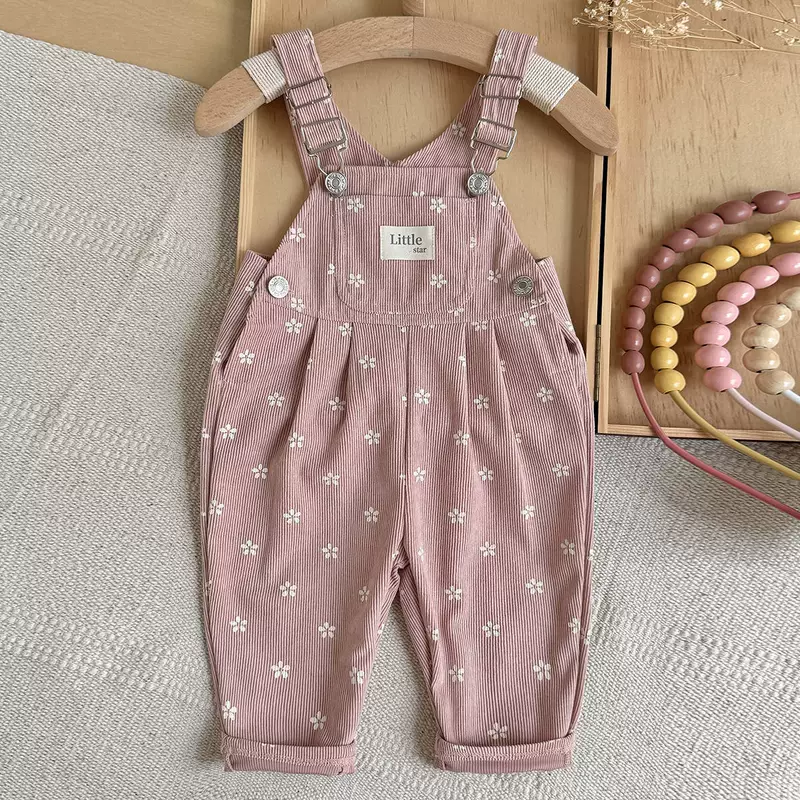 Комбинезон на бретелях из вельвета для девочек 1–3 лет осень