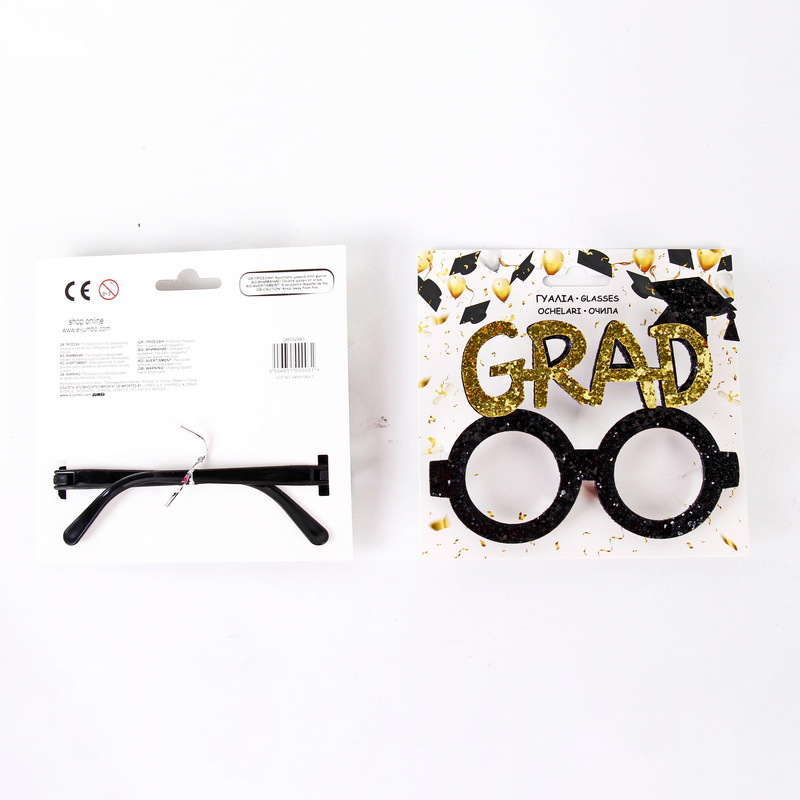 Nueva temporada de graduación de oro negro decoración gafas de fotografía gafas accesorios de fotografía fiesta de graduación regales divertidos