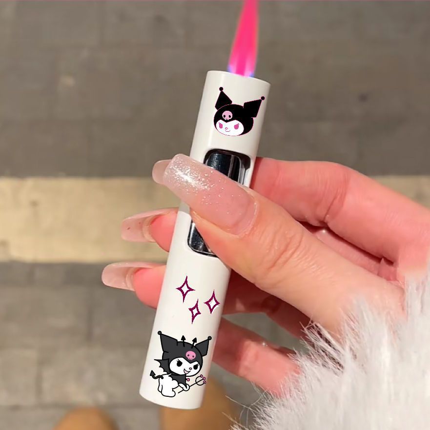 Internet celebrity Kuluomi lighter cartoon color printing lighter round push lighter