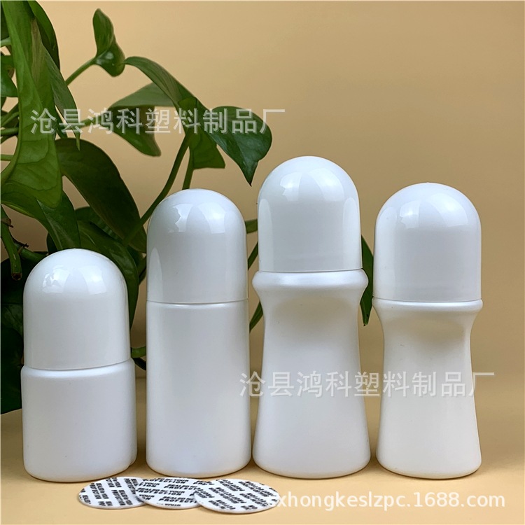 En stock 50ml 30ml masaje de cuentas aceite esencial líquido rodillo bola botella PE plástico grano limpie botella grano