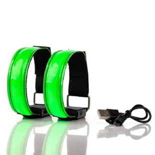 Amazon Led Luminous Armband Lattice Arm Strap USB Charging Outdoor Sports Flash Bracelet Luminous Arm with Light