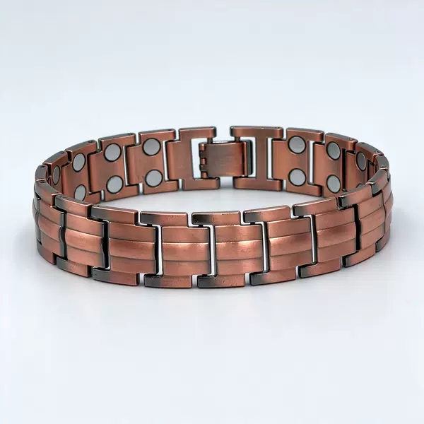 Cross-Border Hot-Selling Bronze-Colored Magnetic Eco-Energy Bracelet Men's Jewelry Wholesale in Stock Suitable for Anniversary Celebrations