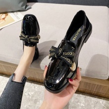 黑色小皮鞋女秋英伦风2025年新款工作鞋子厚底乐福平底单鞋X270-9