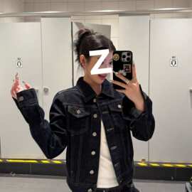 美式复古解构质感牛仔外套女2025春秋新款廓形修身显瘦工装夹克
