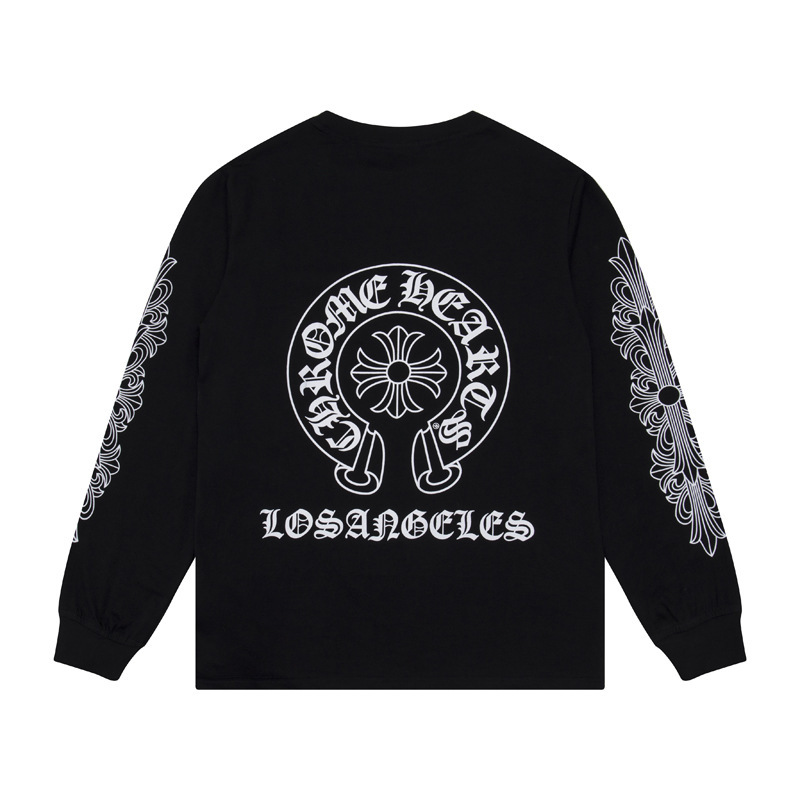 Chrome Hearts Horseshoe Los Angeles Floral Sleeve T-shirt Black