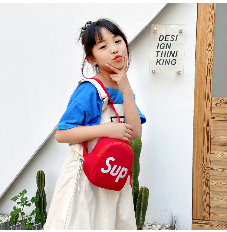 Korean children's chest bag 2021 Summer New Style cute and trendy boys' and girls' waist bag with simple letters, children's single-shoulder bag undefined