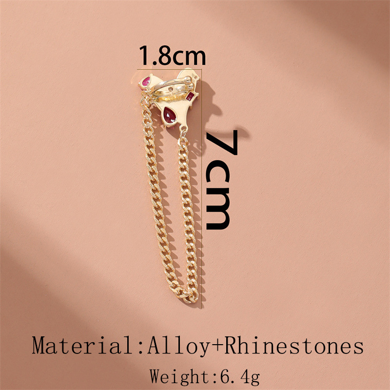 Wholesale Jewelry Fashion C Shape Tassel Heart Shape Alloy Artificial Pearls Rhinestones Gold Plated Inlay Ear Clips display picture 6