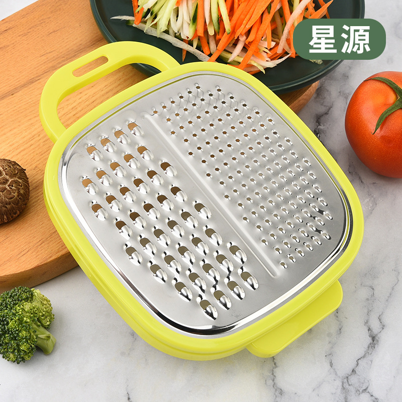 ランチボックスおろし器ツーインワン 430 ステンレス鋼ランチボックスおろし器ポータブルキッチンガジェットチーズ野菜カッター|undefined