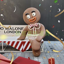 圣诞节姜饼人泡沫雕塑圣诞老人网红拍照打卡装置道具雪人拐杖糖