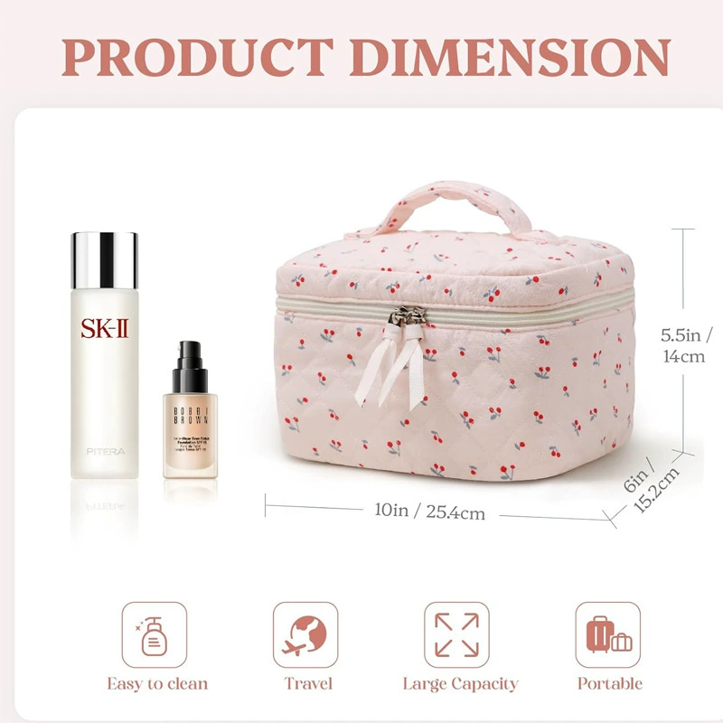 Большая косметичка, сумка через плечо для путешествий, цветочная