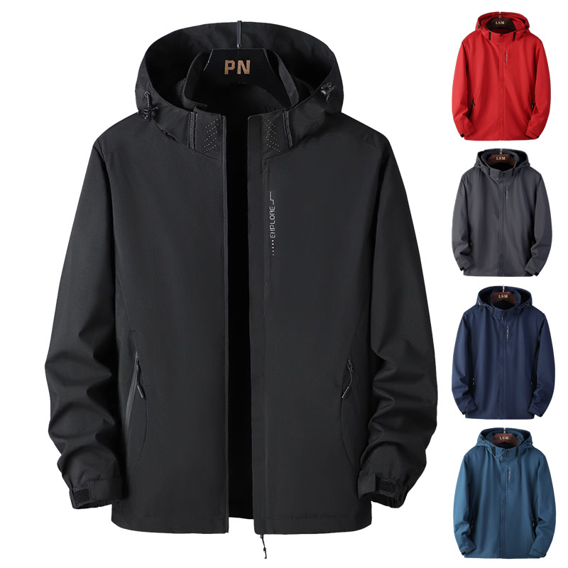 Jackets for Men and Women, Spring & Fall Thin Mountaineering Jackets, Workwear, Windproof, Cross-Border, Water-Repellent, Single-Flush, Large Size Outdoor