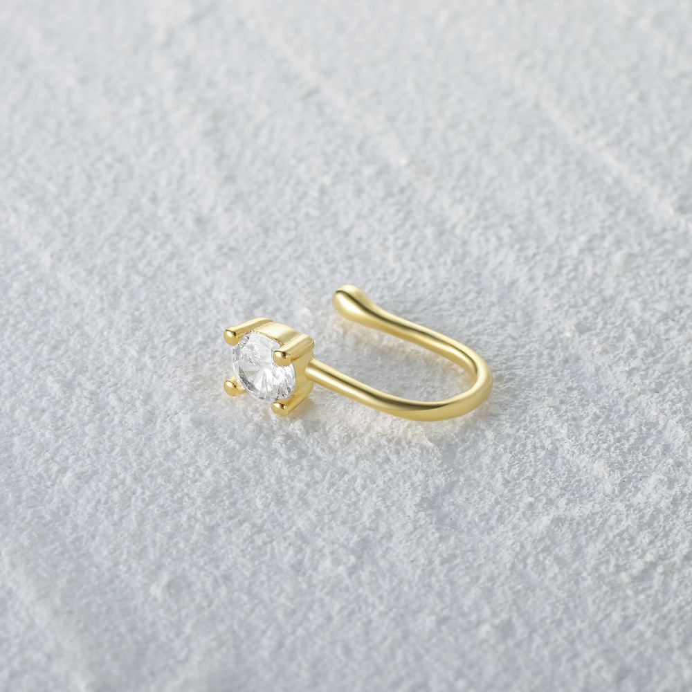 2g Weight Nose Ring Classification 1 Piece Quantity Daily, Street Occasion 925 Sterling Silver Material Star, Moon Pattern Women's Gender Plating Design Simple Style Style 1 Piece Nose Rings & Studs Simple Style Star Moon 925 Sterling Silver Plating 25
