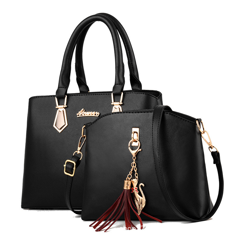 Bolso de Mano y Hombro para Mujer Set 2 en 1 Gran Capacidad de PU para Uso Diario