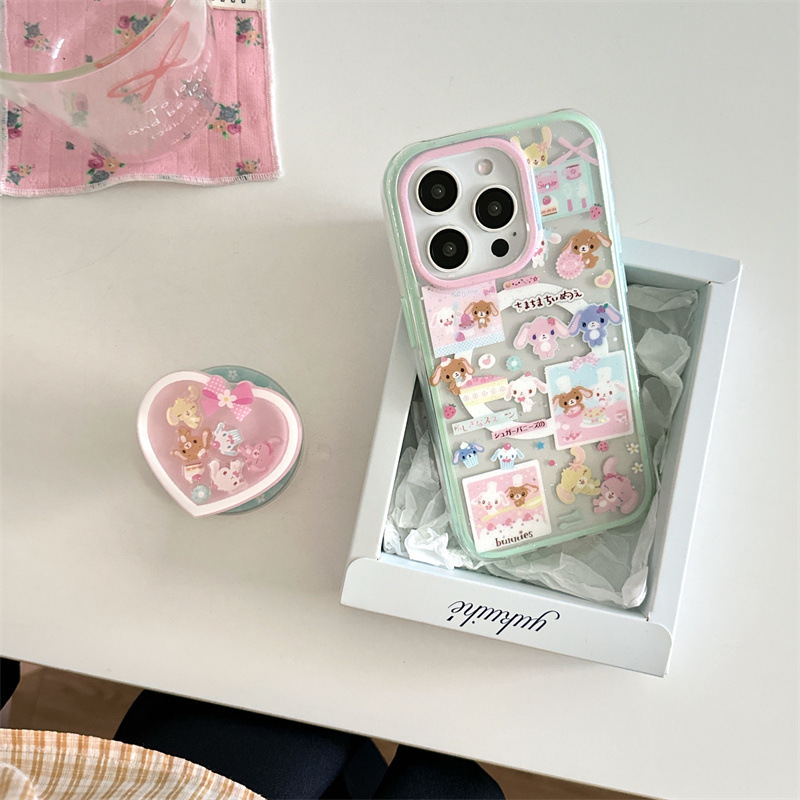 少女ins闪粉甜品兔适用iPhone16磁吸支架15ProMax/14手机壳苹果13|undefined