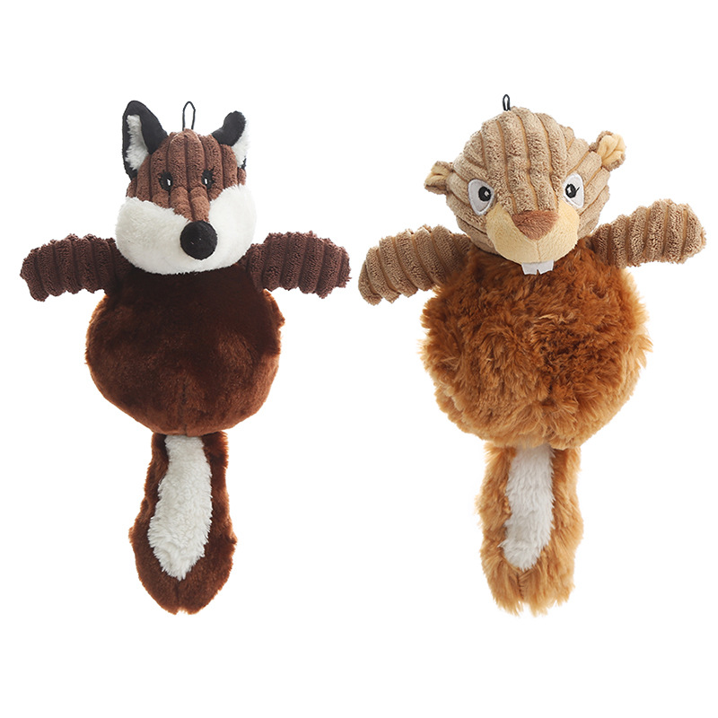 Dogs Plush Toys lovely Fox squirrel Molar interaction Play Pets Supplies factory goods in stock wholesale