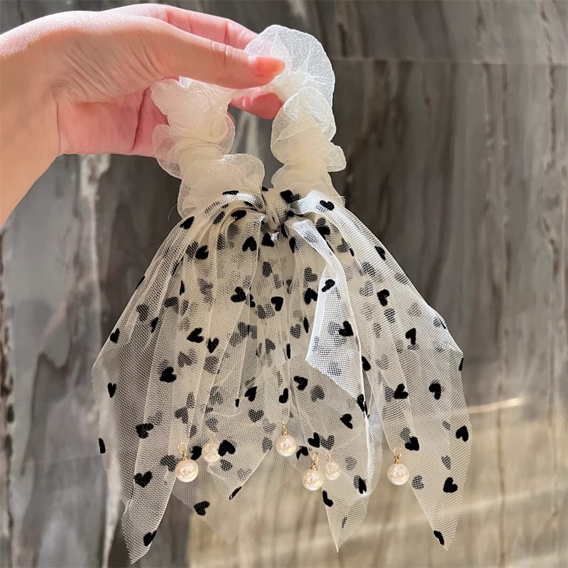 Punto de onda pequeño veloz perla hilo de malla anillo de cabello cuerda de cabello bolas de cuero cabelludo cuerda de cabello adornamiento para el cabello
