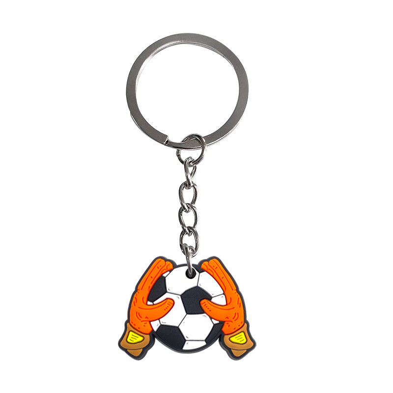 Keychain de fútbol DIY mochila colgante accesorios de llaver bolsas de PVC accesorios de bolsas de goma blanda temu