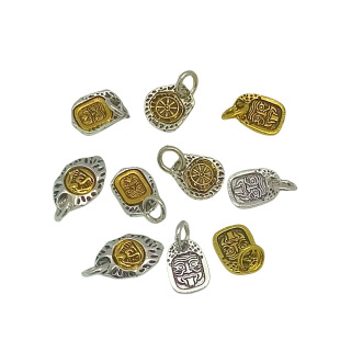 diy jewelry accessories pendant Xizang alloy plated Xizang silver double color zhakiram pendant star moon diamond beads