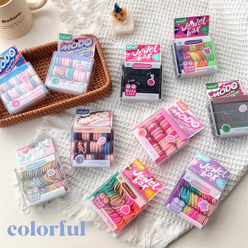 Simple and Elegant Candy Color Series Children's Hair Rubber Bands Towel Circle Hair Accessories Non-Damaging for Girls and Toddlers