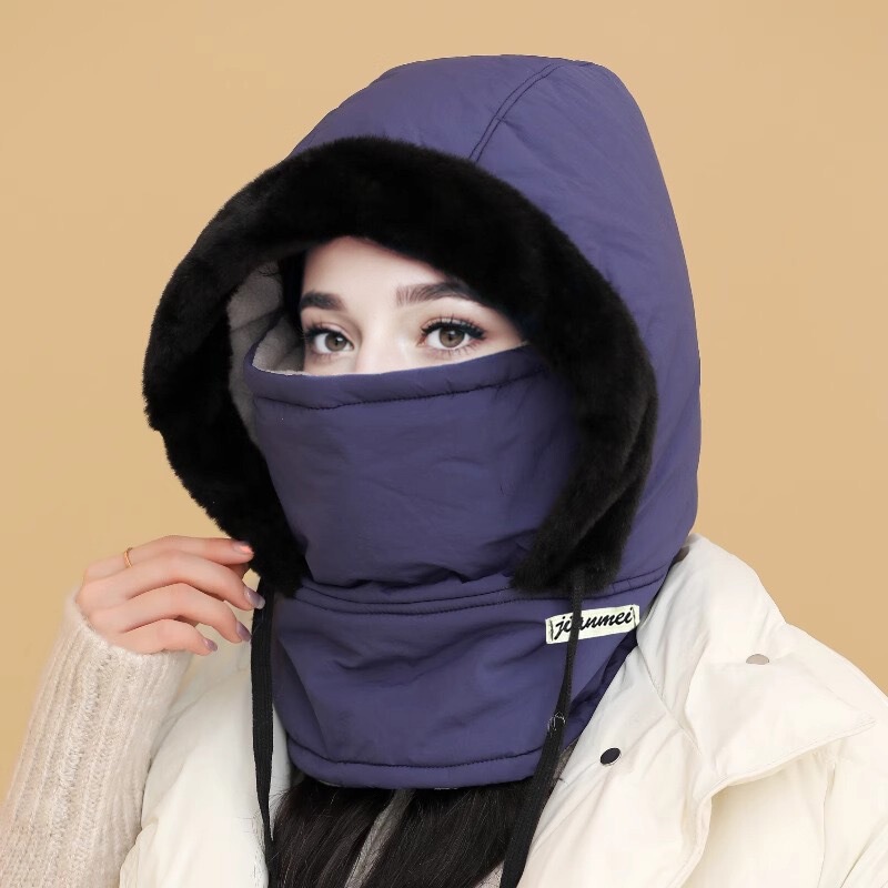 加绒保暖东北护耳雷锋帽子男士户外滑雪一体帽女士骑行防风雪帽潮|undefined