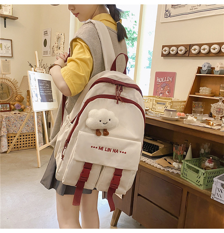 Korean Large-capacity Cloud Pendant Multi-compartment Nylon Cloth Backpack Wholesale Nihaojewelry display picture 14