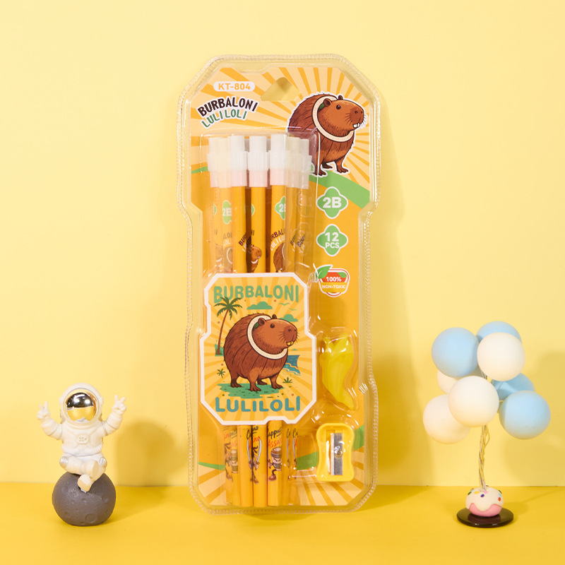 Transfronterizos extranjeros AI montaña y mar creativo lápiz de dibujos animados estudiantes de primaria niños 2B escritura lápiz papelería al por mayor