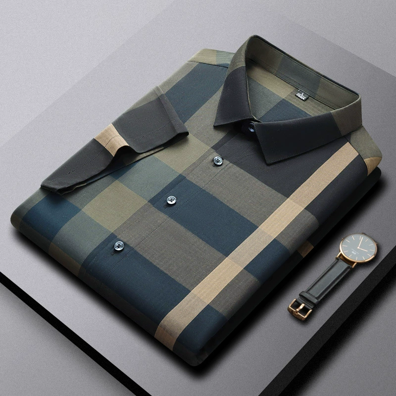 Рубашка в одном стиле Paul, мужская летняя рубашка с короткими рукавами, крутая дюйм, большая брендовая модная клетчатая рубашка среднего возраста, повседневная одежда для папы