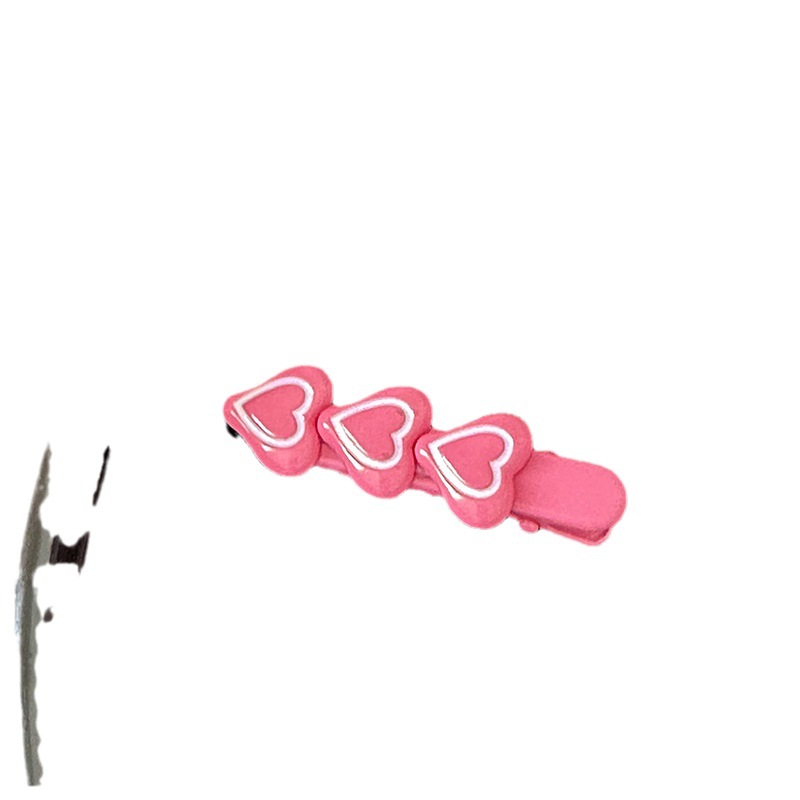 Y2g star sweet cool pink white five-pointed star hairpin side bangs broken hair duckbill clip sweet hair accessories all-match New_voghion.com