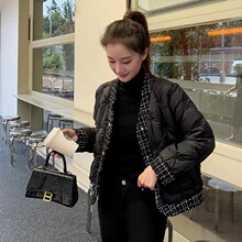 羽绒服2025新款小香风3D九宫格女短款韩百搭显瘦小个子白鸭绒外套